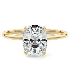 Hidden Halo Ring with 1.0 CT Cushion Cut Moissanite