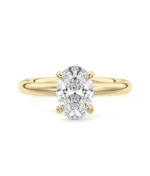 Solitaire Ring with 1.20 CT Oval Moissanite