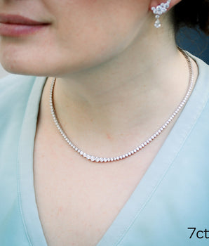 Choker Necklace with 7.0 TCW Round Cut Moissanite