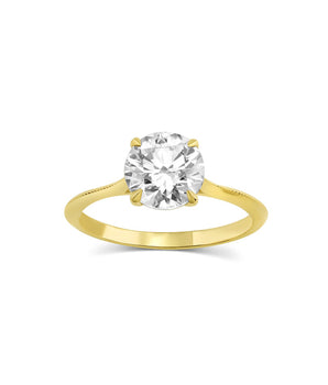 Solitaire Ring with 3.0 Ct Round Moissanite