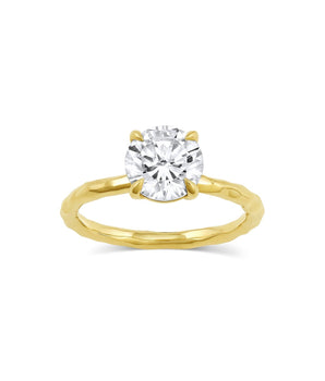 Solitaire Ring with 3.0 Ct Round Moissanite