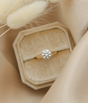 Solitaire Ring with 1.50 CT Round Cut Moissanite