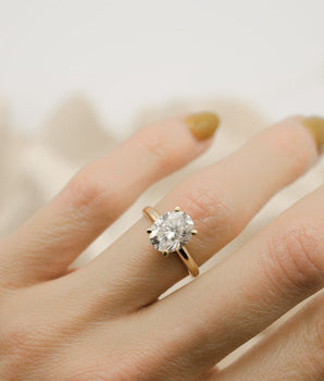 Solitaire Ring with 3.0 CT Oval Cut Moissanite