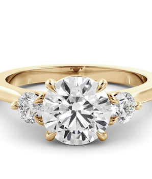 Three Stone Ring with 1.20 CT Round Moissanite