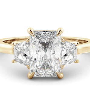 Three Stone Ring with 1.0 CT Radinat Moissanite