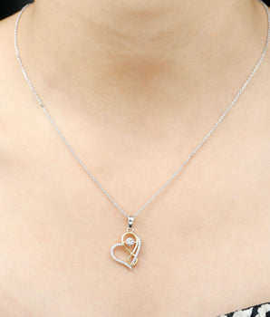 Infinity Heart Necklace with 0.35 TCW Round Cut Moissanite