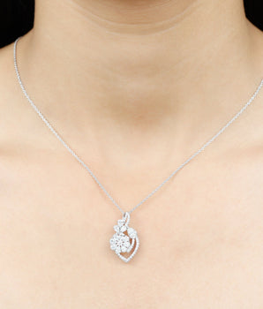 Infinity Necklace with 1.39 TCW Pear & Round Cut Moissanite