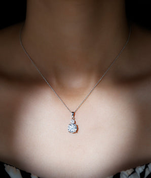 Solitaire Minimal Necklace with 3.0 CT Round Cut Moissanite