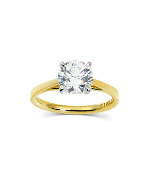 Solitaire Ring with 1.50 CT Round Moissanite