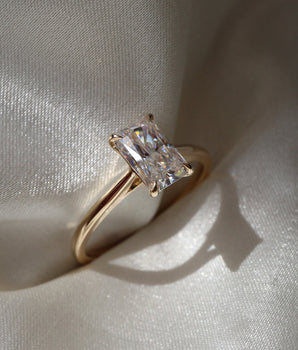 Solitaire Ring with 2.0 CT Radiant Moissanite