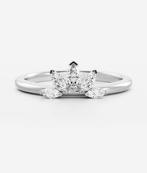 Curved Band with 0.40 TCW Marquise Cut Moissanite