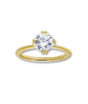 Solitaire Ring with 2.0 Ct Round Moissanite