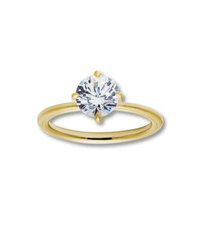 Solitaire Ring with 1.0 CT Round Moissanite