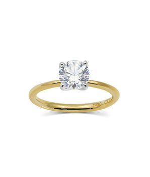 Solitaire Ring with 1.0 Ct Round Moissanite