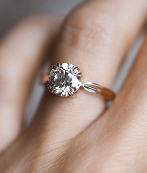 Solitaire Ring with 1.50 CT Round Moissanite