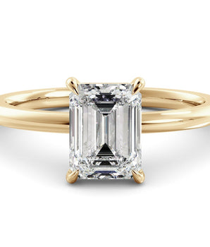 Solitaire Ring with 2.0 CT Emerald Moissanite