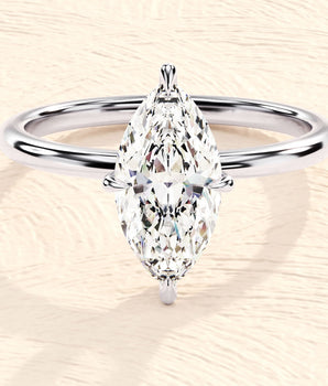 Solitaire Ring with 1.50 CT Marquise Moissanite