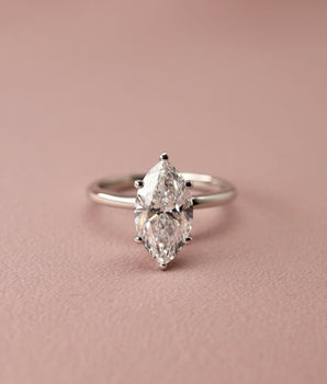 Solitaire Ring with 2.0 CT Marquise Cut Moissanite