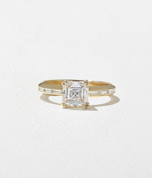 1.27 CT Asscher G/VS1 CVD Diamond Pave Setting Engagement Ring