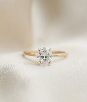 Solitaire Ring with 1.50 CT Oval Cut Moissanite