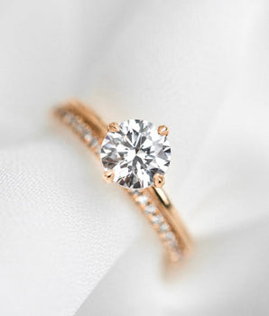 Solitaire Ring with 1.0 CT Round Moissanite