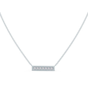 Bar Necklace with 0.21 TCW Round Cut Moissanite