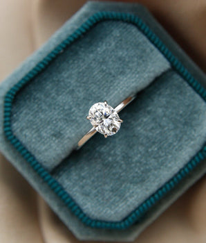 Solitaire Ring with 1.50 CT Oval Cut Moissanite