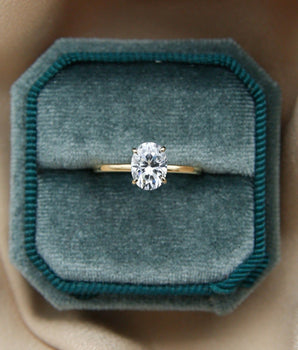 Solitaire Ring with 1.50 CT Oval Cut Moissanite